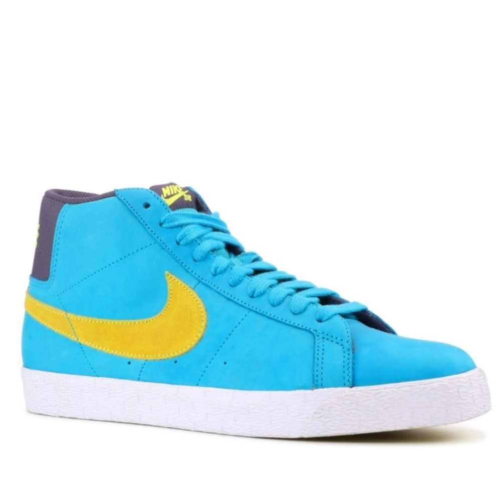Nike Blazer High Top Aquamarine Blue Men"s Sneakers Suede 8.5